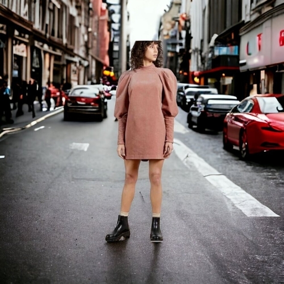 Ted Baker Tipto Exaggerated Long Sleeves Corduroy Mini Dress Size 1 US 4 - Picture 2 of 16